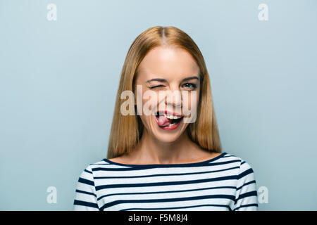 Konzept für emotionale junge Frau Stockfoto