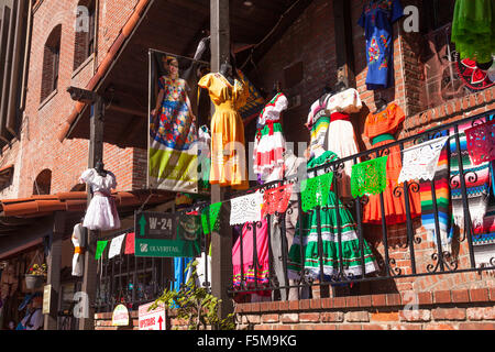 Calle Olvera Olvera Street El Puebloe de Los Angeles, mexikanische Flohmarkt in Los Angeles; Kalifornien; USA Stockfoto