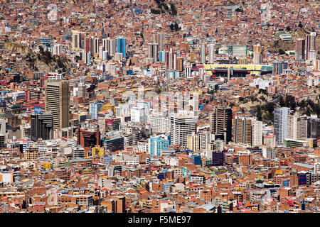 La Paz, Bolivien. La Paz wird wahrscheinlich die erste Hauptstadt in der Welt sein, die aufgrund fehlender weitgehend aufgegeben werden Stockfoto