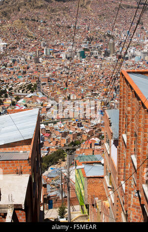 La Paz, Bolivien. La Paz wird wahrscheinlich die erste Hauptstadt in der Welt sein, die aufgrund fehlender weitgehend aufgegeben werden Stockfoto