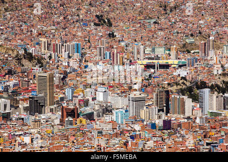 La Paz, Bolivien. La Paz wird wahrscheinlich die erste Hauptstadt in der Welt sein, die aufgrund fehlender weitgehend aufgegeben werden Stockfoto