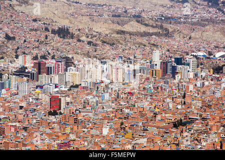 La Paz, Bolivien. La Paz wird wahrscheinlich die erste Hauptstadt in der Welt sein, die aufgrund fehlender weitgehend aufgegeben werden Stockfoto