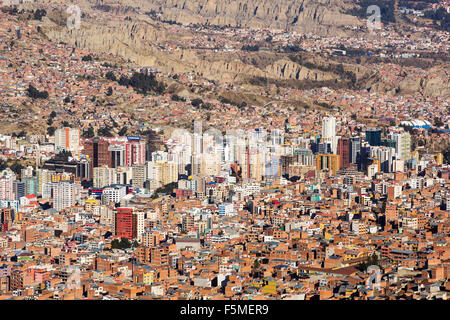 La Paz, Bolivien. La Paz wird wahrscheinlich die erste Hauptstadt in der Welt sein, die aufgrund fehlender weitgehend aufgegeben werden Stockfoto