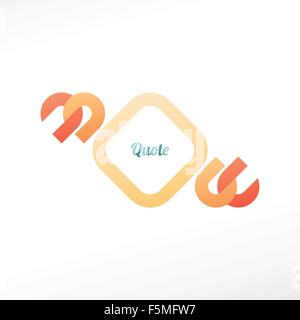 Anführungszeichen Zeichen und Speech Bubble isoliert auf weißem Hintergrund. Vektor Rahmen Textvorlage Stock Vektor