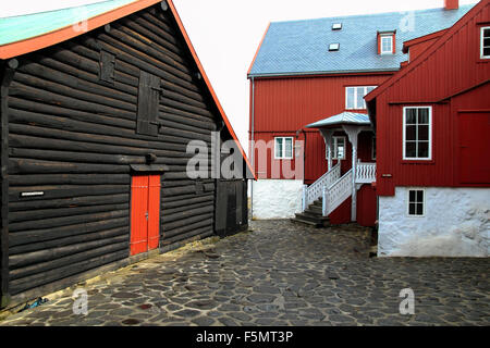 Alten färöischen Parlament Gebäude Tinganes Halbinsel Tórshavn, Färöer-Inseln Stockfoto