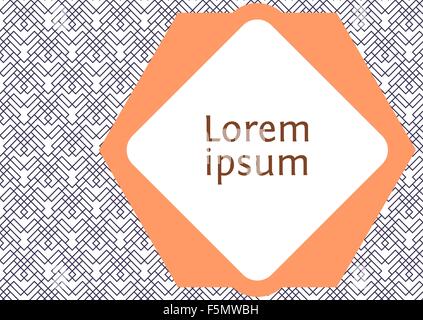 Einladung, Geschäft oder Grußkarten-Vorlage. Eleganten Rahmen und geometrischen lineares Muster Hintergrunddesign Stock Vektor