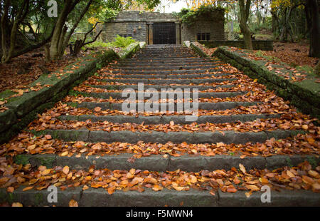 Rivington Terraced Gärten nahe Chorley, Horwich, Blackburn, Darwen, Belmont im Herbst Stockfoto