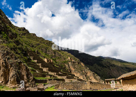 Ruinen von Ollantaytambo, in das Heilige Tal, Peru Stockfoto