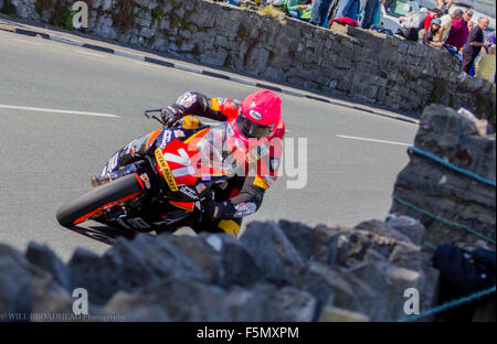 Davy Morgan auf der Spitze des Stadion Biegung, südlichen 100 2015 Stockfoto