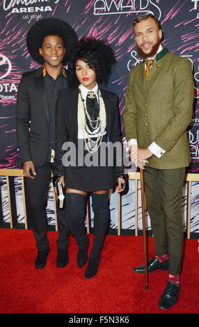 Las Vegas, Nevada, USA. 6. November 2015. Roman GianArthur, Janelle Monae und Jidenna aka Janelle Monae & Wunderland besuchen die 2015 Soul Train Awards in der Orleans Arena am 6. November 2015 in Las Vegas, Nevada. Bildnachweis: Marcel Thomas/ZUMA Draht/Alamy Live-Nachrichten Stockfoto