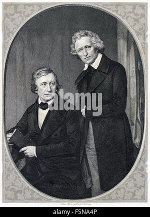 Brüder Grimm - Wilhelm Grim (1786-1859) links und rechts Jacob Grimm (1785-1863). Siehe Beschreibung für mehr Informationen. Stockfoto