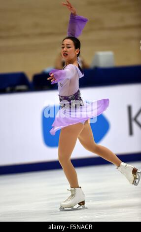 Peking, China. 7. November 2015. Mao Asada Japans führt während der Damen-Kür-Programm beim Audi Cup of China 2015 ISU Grand Prix Of Figure Skating in Peking, China, 7. November 2015. Bildnachweis: Guo Yong/Xinhua/Alamy Live-Nachrichten Stockfoto