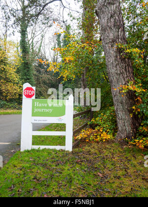 Der Caravan Club wünschen Ihnen eine gute Reise und hoffen, Sie bald erneut anzumelden, UK Stockfoto
