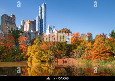 Colorful autumn view of Central Park in New York City Stockfoto