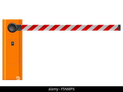 Barriere auf weißem Hintergrund. Stockfoto