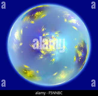 Abstrakten Bereich ähnlich Erde Planet mit einer Atmosphäre im Raum. Fraktale Kunst Grafik Stockfoto