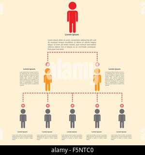 Organisation Chart Infografiken Design, Vektor, EPS10 Stock Vektor