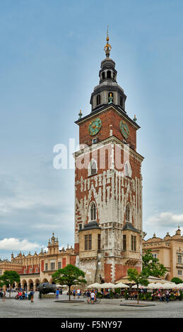 Rathausturm in Krakau, Rynek Glowny, Krakau, Polen Stockfoto