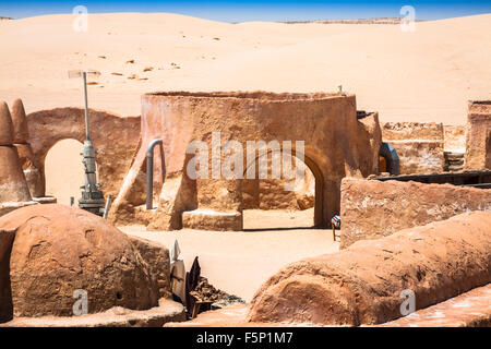 Die Häuser von Planeten Tatouine - Star Wars-Film-Set, Nefta Tunesien. Stockfoto
