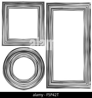 Reihe von verschiedenen Holzrahmen Stockfoto