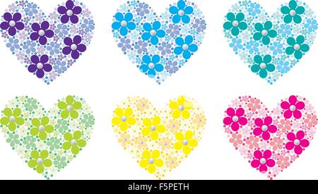 Daisy-Herzen im Vektor-format Stock Vektor