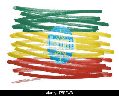 Abbildung der Flagge gemacht mit Stift - Äthiopien Stockfoto