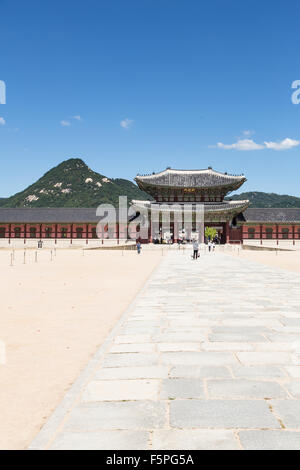 Eine Pagode in Gyeongbokgung Palast, königlichen Hauptpalast Seoul in Südkorea Hauptstadt Stockfoto