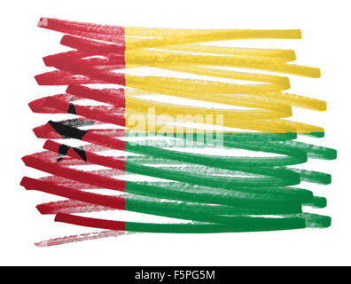 Abbildung der Flagge gemacht mit Stift - Guinea Bissau Stockfoto