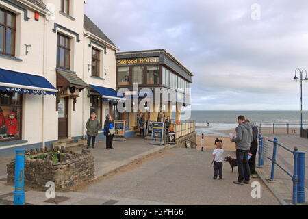 Meerjungfrau am Strand Restaurant, Saundersfoot, Pembrokeshire, Dyfed, Wales, Großbritannien, Deutschland, UK, Europa Stockfoto