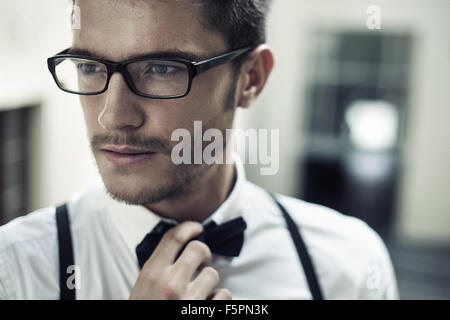 Closeup Portrait ein hübscher junger Mann Stockfoto