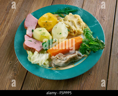 Jiggs Abendessen - traditionelles Essen von Neufundland und Labrador, Kanada. Stockfoto