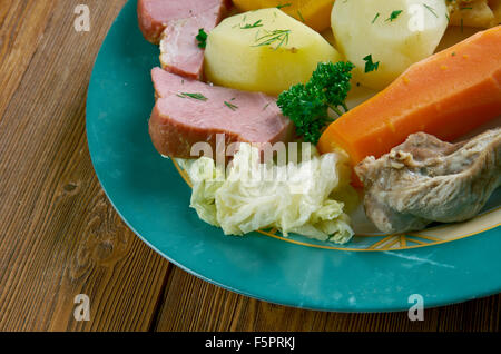 Jiggs Abendessen - traditionelles Essen von Neufundland und Labrador, Kanada. Stockfoto