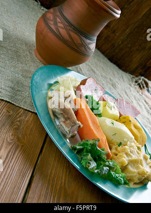 Jiggs Abendessen - traditionelles Essen von Neufundland und Labrador, Kanada. Stockfoto