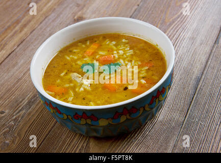 Mulligatawny - Suppe nach einem indischen Recip Englisch Stockfoto