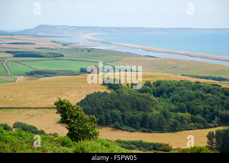 Kapelle St. Catherines, Abbotsbury, Chesil Beach und der Isle of Portland Stockfoto