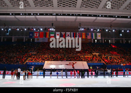 Peking, China. 8. November 2015. Allgemeine Ansicht Eiskunstlauf: Audi Cup of China 2015 ISU Grand Prix Eiskunstlauf Damen Ausstellung im Capital Indoor Stadium in Peking, China. © Shingo Ito/AFLO SPORT/Alamy Live-Nachrichten Stockfoto