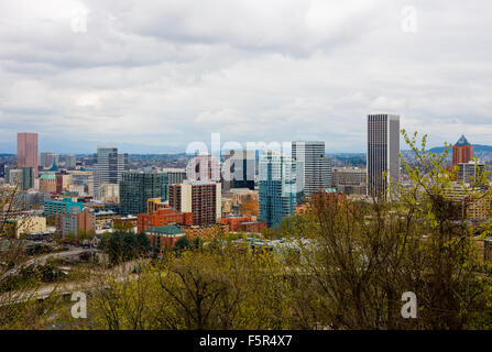 Portland an einem bewölkten Tag Stockfoto