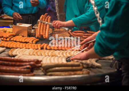 Bratwurst Frankfurt Christmas Market Craft Fair Birmingham Stockfoto