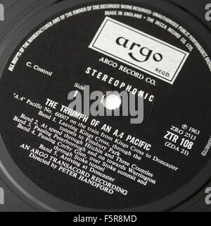 ARGO TRANSACORD Aufnahme / LP (ZTR108) mit der rekordverdächtigen Reise 1959 des Pazifiks keine 60007 Sir Nigel Gresley a. 4. Stockfoto