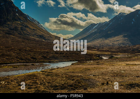 Glen Coe Gleann Comhann in den schottischen Highlands Stockfoto