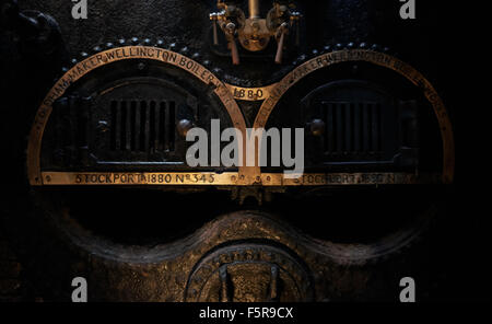 Kessel vor der Kessel im Steinbruch-Bank-Mühle, alte Baumwollspinnerei in Lancashire. Stockfoto