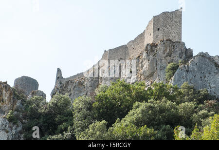 Château de Peyrepertuse, Katharer, Burg, Aude, Frankreich, Stockfoto