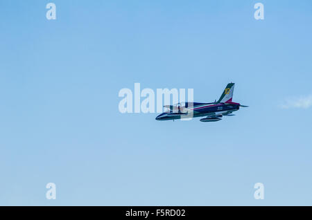 SAN JAVIER, Spanien, OCTOBER18, 2015: Italienische Mannschaft Frecce Tricolori Teilnahme an der Feier des spanischen BoerseBZ Aguila Stockfoto