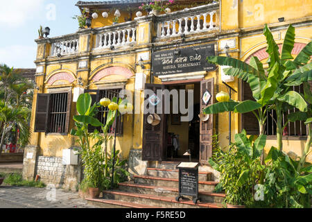 Restaurant in Hoi an eine alte Stadt, ein UNESCO-Weltkulturerbe-Stadt an der zentralen Küste von Vietnam, Asien Stockfoto