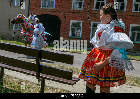 Der Ritt der Könige. Traditionelle Folklore-Festival, Vlcnov, UNESCO, Süd-Mähren, Tschechische Republik Stockfoto