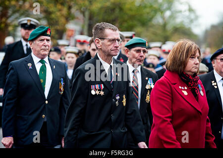 Remembrance Day Parade Welwyn Garden City, Hertfordshire, Großbritannien. Eine Sammlung von Fotos von der letzten Parade in Welwy Stockfoto