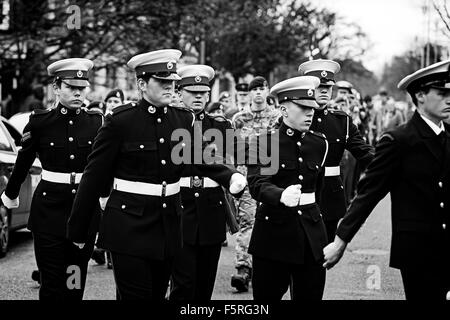 Remembrance Day Parade Welwyn Garden City, Hertfordshire, Großbritannien. Eine Sammlung von Fotos von der letzten Parade in Welwy Stockfoto