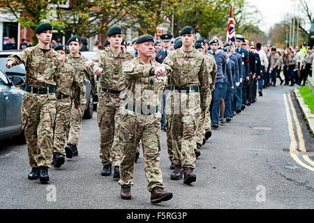 Remembrance Day Parade Welwyn Garden City, Hertfordshire, Großbritannien. Eine Sammlung von Fotos von der letzten Parade in Welwy Stockfoto