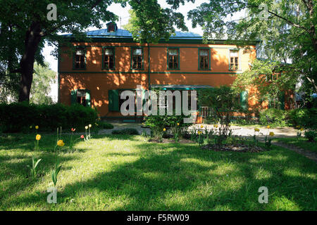 Blick vom Garten des Haus Museum von Leo Tolstoy in Moskau, Russland Stockfoto