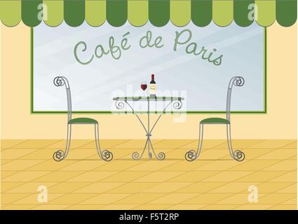 Vektor-Bild eines Parisian Street Café. Stock Vektor